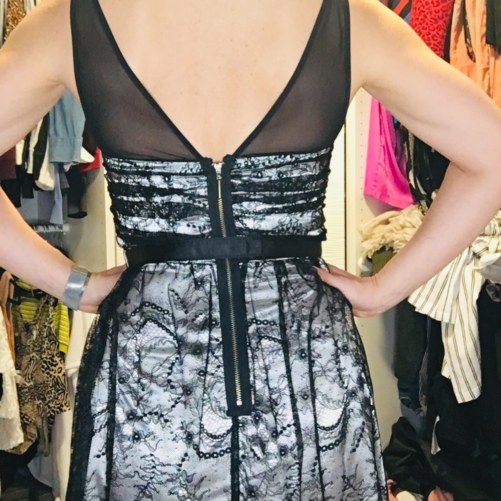 Black lace party dress Bebe